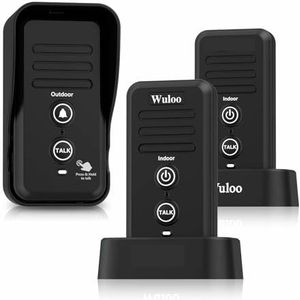 Walkie-talkie, 0,5 mijl bereik Draadloze deurbellen Intercomsysteem Volume aanpassen Oplaadbare deurbelontvanger Waterdichte dop(White 1T2)