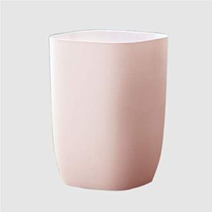 Vierkant Kitchen zonder deksel prullenbak, Pressure Ring Plastic Ashbin Thuis Paper Nordic Wind Creative Badkamer prullenbak 10L / 2,6 Gallons Prullenmanden (Color : Pink)