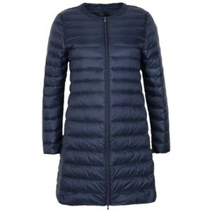 Niiyyjj Herfst Collarless Vrouw Ultra Licht Eendendons Jas Vrouwen Lange Rits Warme Jassen Jassen, marineblauw, 3XL