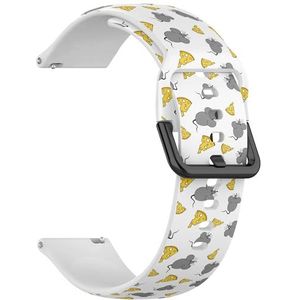 Compatibel met Garmin Forerunner 165/165 Music, Forerunner 35/45/45S (grijze muis kaas doodle cartoon) 20 mm zachte siliconen sportband armband band, Siliconen, Geen edelsteen