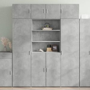 FSJIELW Huis & Tuin-Highboard Beton Grijs 80x42,5x185 cm Engineered Wood-Furniture Choice