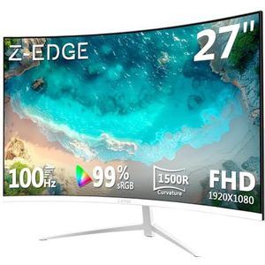 Z-Edge - 27 inch - Gebogen PC-monitor - Wit - FHD 1080p - 100 Hz - Gamingmonitor