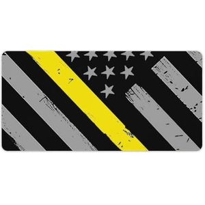 911 Dispatcher Dunne Gouden Lijn Vlag Mode Bureau Muismat Antislip Gaming Muismat Accessoires Decor 30x60cm