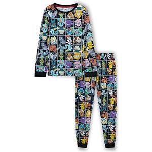 Pokemon Pyjama voor Kinderen, Pikachu Jongens Pyjama Set, Pokemon Geschenken (11-12 Jaar, Zwart Aop)
