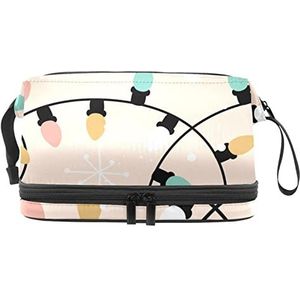 Grote capaciteit reizen cosmetische tas,Make-up tas,Waterdichte make-up tas Organizer, gekleurde gloeilamp, Meerkleurig, 27x15x14 cm/10.6x5.9x5.5 in