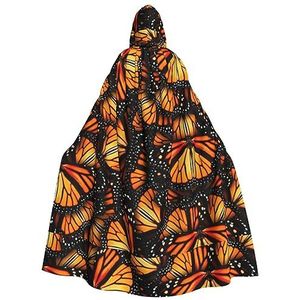 NEZIH Heaps Of Orange Monarch Vlinders, Heks En Vampier Cosplay Kostuum Mantel, Carnaval Hooded Cape Voor Volwassenen, Geschikt Voor Carnavalsfeesten, 190 cm