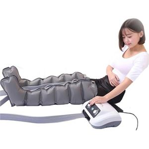 6 holte lymfedrainage luchtcompressie beenmassager, lichaamsmassager taille been arm relax-instrument, voor lymfoedeem circulatie zwelling ontspannen pijnverlichting, grijs, D
