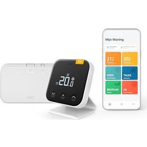 tado° draadloze slimme thermostaat X – Starter Kit, kamerthermostaat, Bridge X en voet, regeling via app en smart speaker (Alexa, Siri, Google Assistant), niet compatibel met tado° V3+