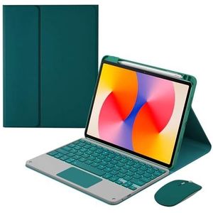 Toetsenbord Case voor HUAWEI MatePad SE 11 met Touchpad, Afneembare Backlit Toetsenbord Slanke Lederen Folio Smart Cover met Potlood Houder, Diepgroen
