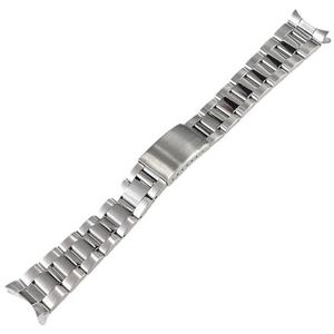 19 mm 20 mm roestvrijstalen oesterband geschikt for Seiko Sxns80 Snxs79 geschikt for Seiko 5 Snxs79k Snxs77k Snxs73 geschikt for Casio horlogeband armband riem (Color : Middle polish, Size : 20mm)