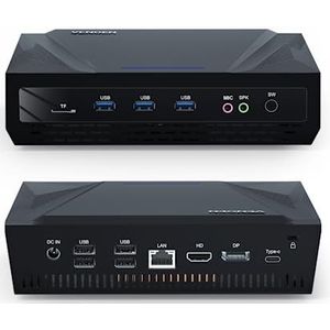 Mini PC met ventilator Windows 11 Pro, Core i9-11900H, 32GB DDR4 RAM 1TB SSD, 3-Display, HD-MI, DP, RJ45 Lan, Dual Band Wifi, BT4.2, Small Case Computer, Auto Power On, 11e generatie mini pc, PXE.
