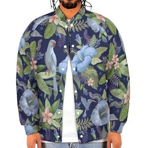 Aquarel Hibiscus En Plumeria Bloemen Grappige Mannen Baseball Jacket Gedrukt Jas Zachte Sweatshirt Voor Lente Herfst
