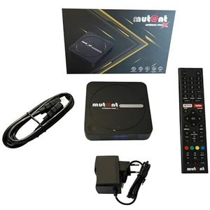 Mutant Inferno PRO X - 8K 30FPS / 4K 60FPS - HEVC - Android 11 - Dual WiFi 2,4GHz en 5GHz - Bluetooth, MicroSD-slot, HDMI - 64GB Flash & 4GB DDR4 RAM - IPTV Receiver Streaming Box - IP-ontvanger