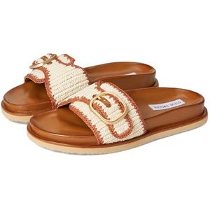 Steve Madden Women's Memphis Slide Sandal, Cognac Multi, 9.5