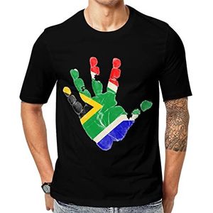 Zuid-Afrika vlag palm heren korte mouw grafisch T-shirt ronde hals print casual tee tops 4XL