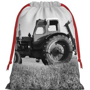 YFSGDLBN Tractor Landbouw Tranquil gedrukt Drawstring Gift Bags Christmas Decoration Bag