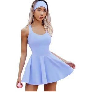 Tennispak, eendelig, slim fit, sport, fitness, golf, badminton, skorts, gekruiste rugpak met borstbeschermers, yogapakken