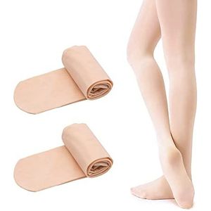 EULANT Balletpanty voor Meisjes en Dames, Danspanty Dans Legging met Voe,Ballet Tights For Ballerina's, Abrikoos & Wit