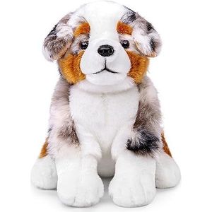 lilizzhoumax Australische herdershond, pluche dier, 36 cm, gesimuleerd dier, hond, pluche dier, Kawaii hond, knuffeldier, realistische hond, pluche speelgoed voor wilde dieren, cadeau voor vrienden en