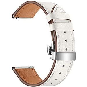 LUGEMA 22mm 20mm 18mm lederen armband compatibel met Garmin VivoActive3 4 4S Smart Watch Band band Compatibel met vivoactieve 4 4S 3 Sport Polsband (Color : White, Size : 18mm)