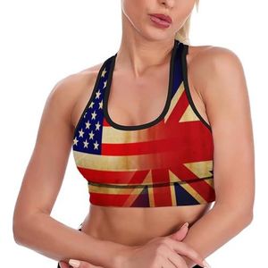 Britse Vlag Vrouwen Tank Top Sport BH Yoga Workout Vest Atletische BH's
