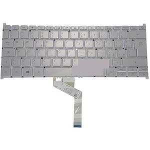 Duits Italiaans Frans voor AZERTY Verlicht toetsenbord voor Acer voor Swift 3 N19C4 N19H4 SF314-41 Swift5 N17W3 SF514-51 SF514-52 51T SF514-52T(Silver Italian Light)