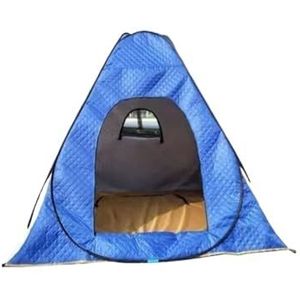 Kampeertent Outdoor kampeerbenodigdheden Winter opvouwbare snel openende poncho viskatoenen tent Kampeer tent (Color : White blue M A)