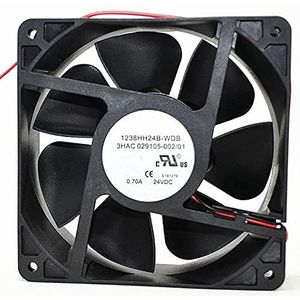 LMNCBVYA Ailsa 1238HH24B-WDB 2-Wire DC24V Fan - 120x120x38mm, 0.70A, 16.8W, 4300 RPM, Quiet Operation for Laptop