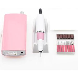 Nagelvijl elektrisch, Nagelboormachine, 35000 RPM draagbaar oplaadbaar for manicure en pedicure, nagelmanicuremachine for professionals(Pink)