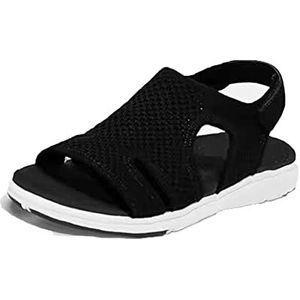 Chagoo Gogolot dames zomer ademende stretch sandalen 2021 nieuwste plateausandalen voor dames sport wandelen strand sleehak sandalen voor dames, zwart, 44 EU