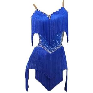 Fringe Salsa voor dames Latin Dance Performance Dress Bare Back Back Tango Ballroom Competitie Kostuum Cha CHA Foxtrot Training Dancing Outfits,A,S