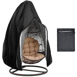 Patio Swing Chair Cover, Waterdichte Egg Chair Covers For Tuinmeubilair, Outdoor Winddicht Swing Egg Chair Covers Met Rits & Trekkoord (75H X 45W, Zwart)(Color:Noir,Size:231x200cm)