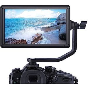Cameramonitor, S55 5,5 inch IPS op cameraveld DSLR-monitor Focus Assist 1280x720 Ondersteuning 4K HDMI-ingang DC-uitgang Inclusief kantelarm(1)