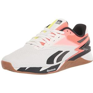 Reebok Nano X3 Sneaker voor unisex, Ftwr Wit Oranje Flare Zonnezuur Geel, 42 EU