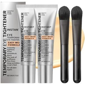 2 stuks Instant Eye Tightener Perfection Eye Tightener Instant Face Tightener Cream Hydraterend Vermindert wallen en fijne lijntjes voor alle huidtypes, met 2 borstels