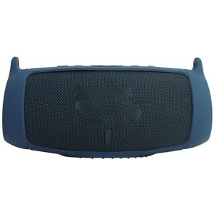 Siliconen hoes voor JBL Charge 5 Bluetooth-luidspreker, reisdragen, beschermend met schouderriem en karabijnhaak (donkerblauw)