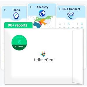 tellmeGen DNA Test Starter (Voorouders - Eigenschappen - Wellness) Meer dan 90 bijgewerkte rapporten