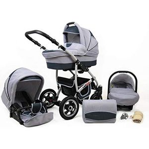 Kinderwagen 3in1 2in1 Set Isofix Buggy Autostoeltje NEW-L-Go by SaintBaby Silver 3in1 (inclusief autostoeltje)