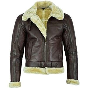 Leatherick Bont echt lederen jas, DONKERBRUIN (L)