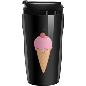 Cherry Ice Cream Koffie Mok met Deksel Dubbelwandige Waterfles Reizen Tumbler Thee Cup voor Warm/Ijs Dranken 250ml