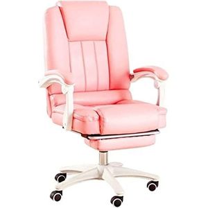 Werkstoel Bureaustoel Directiestoel Bureaustoelen Computerstoel PU-leer Computerstoel Stoel Kantoor Vergaderstoel Slaapkamer Loungestoel Ergonomische Stoel Bureaustoelen Computer Stoel (Color : Rosa