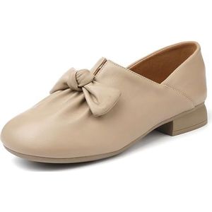 Sekiueo Dames Casual Pumps Instappers Met Lage Hak Voor Kantoor Zakenfeesten,Bruin,38 EU