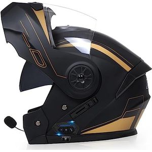 Bluetooth modulaire motorhelm, flip-up, ECE goedgekeurd, dubbel vizier, alle seizoenen, voor heren en dames, scooter, integraalhelm