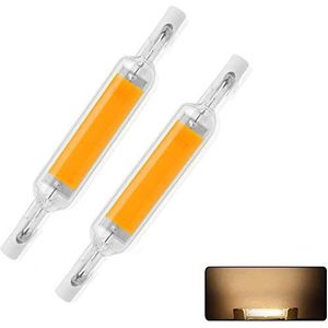 LED Staaflampen R7S 78mm 10W (Vervangt 80W Halogeenlamp) 2 Stuks 3000K Warm Wit Dimbaar 360° Stralingshoek Slim Hogere Levensduur