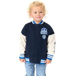 Paw Patrol Chase Jongens Bomberjack | Kinder Puppy Personage Varsity Jack met Paw Patrol Logo in Blauw | Kinderen Pootafdruk en Ster Grafische Jack met Rits | Cartoon TV-Serie Merchandise Cadeau