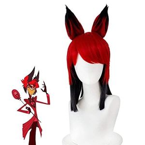 Nieuw Hazbin Cosplay Hotel Alastor Cosplay Pruiken Haar Props Halloween Carnaval Christmas Kostuums Accessoires + Wig Cap