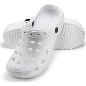 ESTRO Klompen Heren Tuinklompen Dames - Tuinklompen voor Heren Unisex Sanitaire Klompen Dames Tuinschoenen Gom Schoenen Zomer A02 (37, Wit)