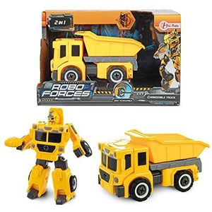 Toi-Toys Roboforces Transformers Auto Robot Kiepwagen Geel - Transformerende Speelgoed Auto Actie Figuren voor Kinderen vanaf 3 Jaar - Grote: 7x13 cm