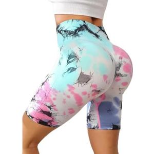 Vrouwen Sport Korte Tie Dye Yoga Shorts voor Vrouwen Fitness Gym Shorts Naadloze Zomer Broek Hoge Taille Leggings Sportkleding