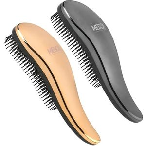 Ontklittende borstels - ontklittende borstel set - pijnloos haar borstel stijltang die klitten en knopen verwijdert steil haar glanzend en glad (Rose Goud en Zilver)